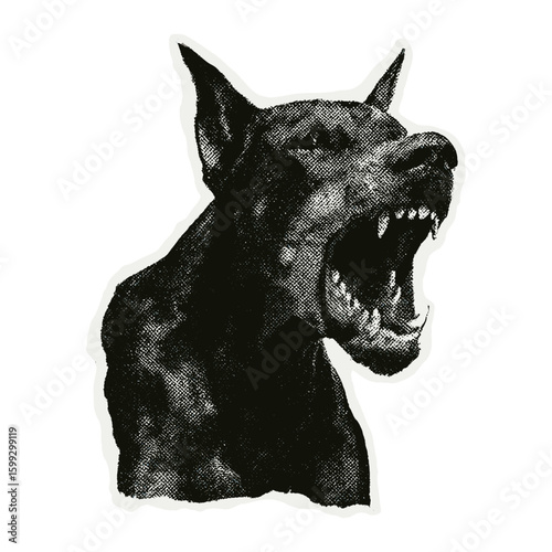 Fierce dog illustration art vector