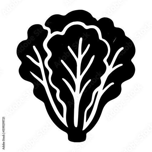 Monochrome leafy vegetable silhouette vector