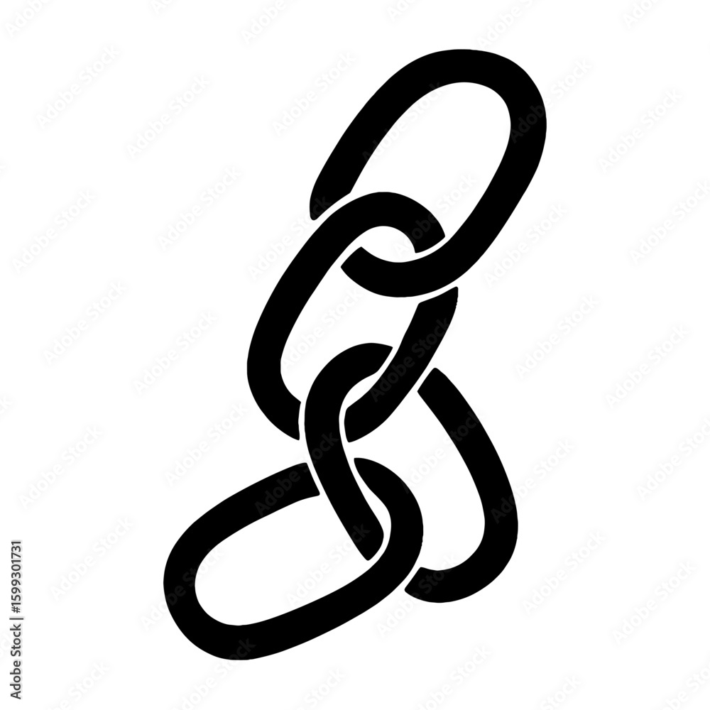 Fototapeta premium Minimalist black chain link illustration vector