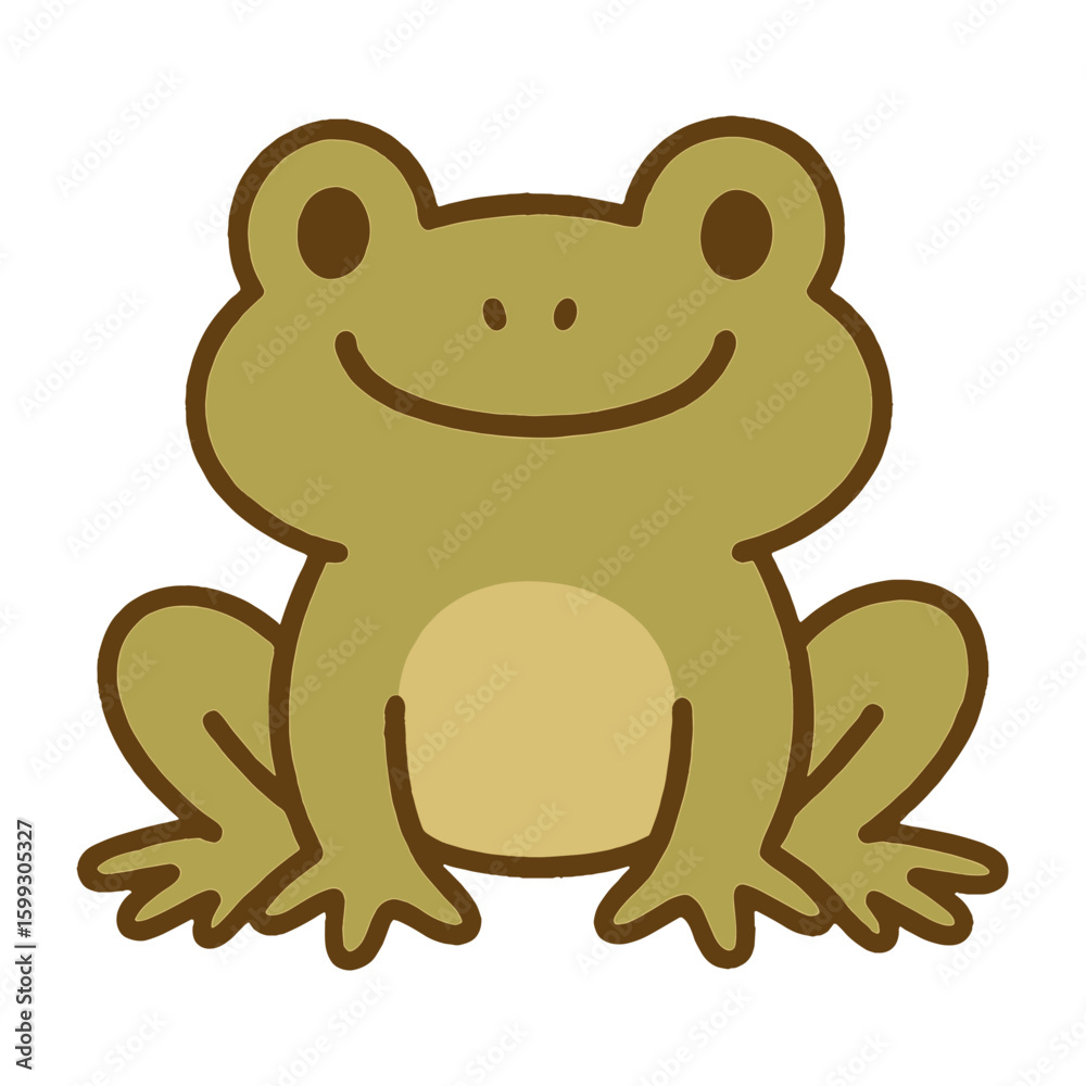 Fototapeta premium Cute cartoon frog illustration vector