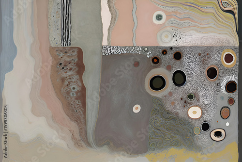 Cosmic energy landscape abstract painting. 