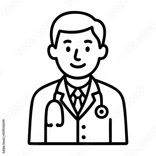 Doctor icon with stethoscope illustration vector