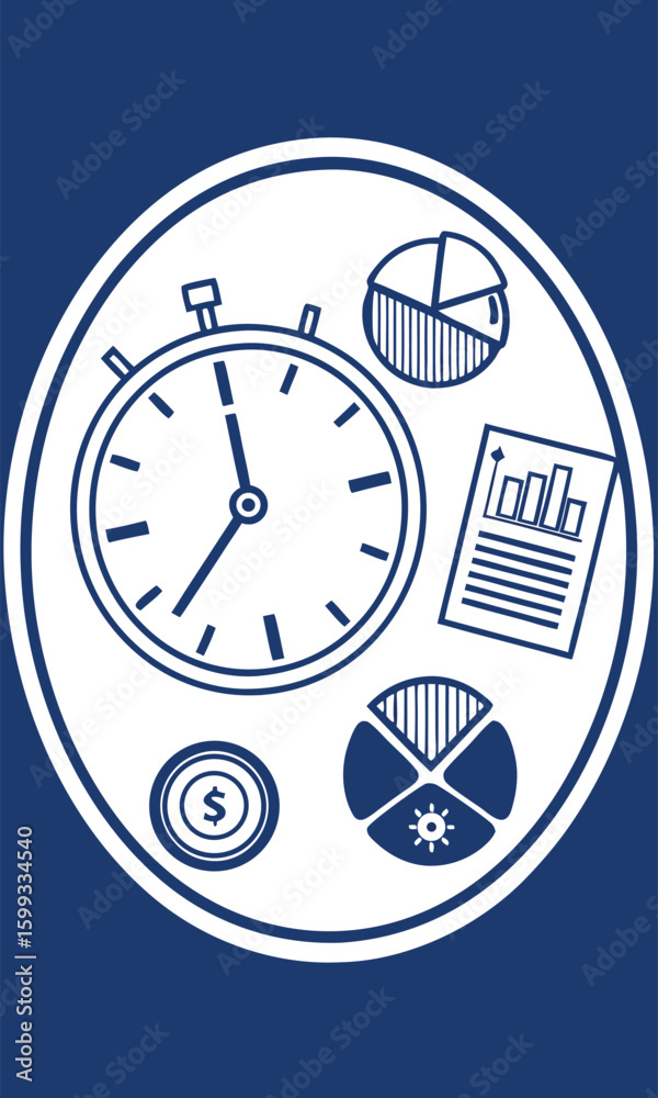 Fototapeta premium Business planning time management illustration