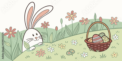 easter bunny with basket