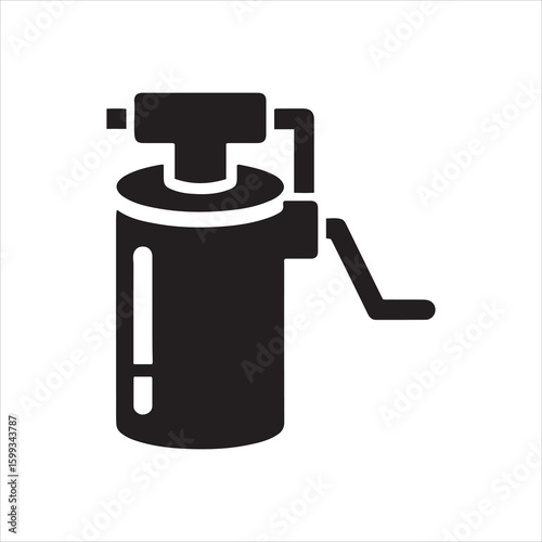 Simple black silhouette of a hand operated pump