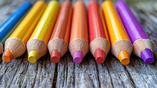 Vibrant Spectrum: A Close-Up of Colorful Pencils