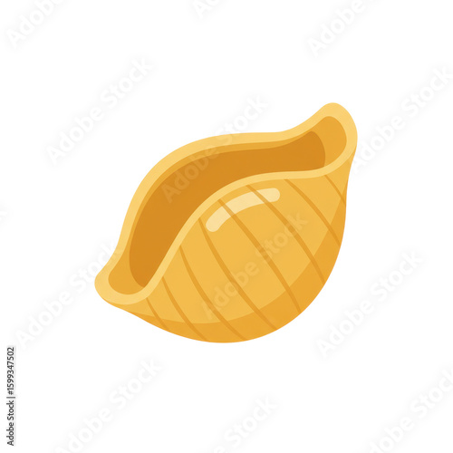 A vibrant, detailed illustration of a pasta shell on a plain background, ideal for culinary use