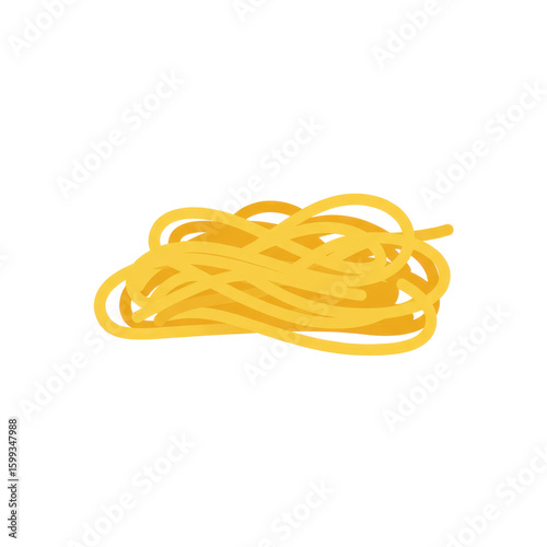 A vibrant pile of uncooked spaghetti noodles on a plain background, ideal for culinary use