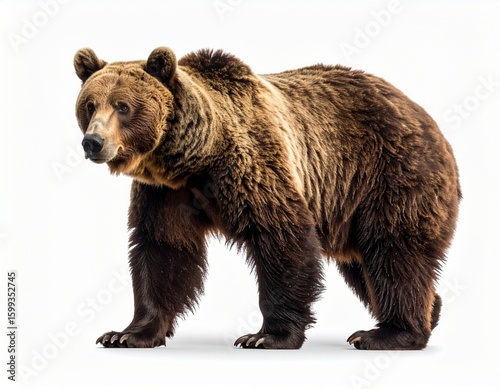 Wallpaper Mural "Full HD detailed photograph of a bear, showcasing appropriate and striking colors, positioned against a sophisticated cinematic white background." Torontodigital.ca