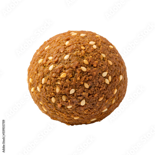Round Falafel Ball with Sesame Seeds.