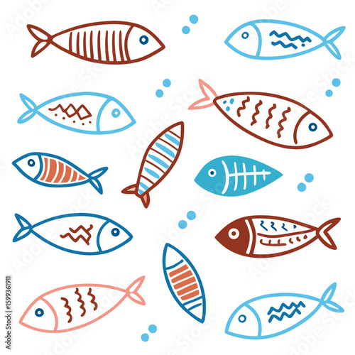 seamless background with fishes