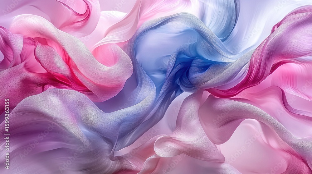 Fototapeta premium Abstract Swirling Silk: A Symphony of Pastel Hues