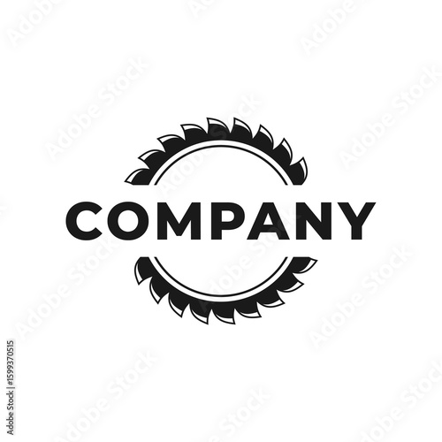 saw blade logo design, symbol, icon, vector, industry, vintage, wood sawing logo, carpentry