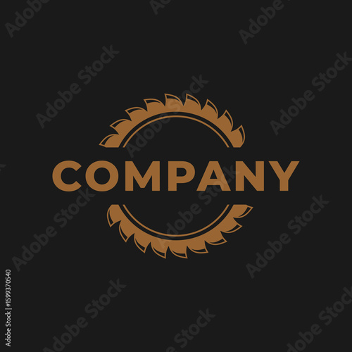 saw blade logo design, symbol, icon, vector, industry, vintage, wood sawing logo, carpentry