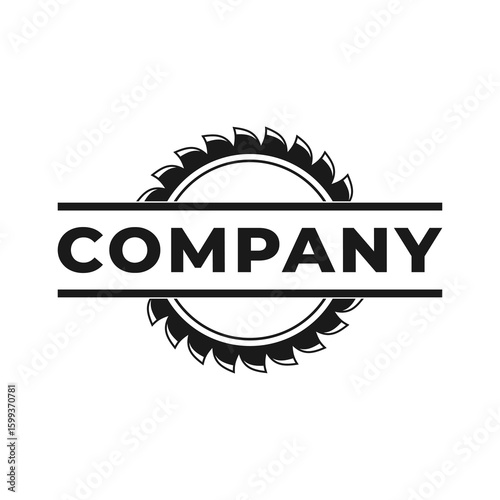 saw blade logo design, symbol, icon, vector, industry, vintage, wood sawing logo, carpentry