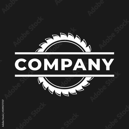saw blade logo design, symbol, icon, vector, industry, vintage, wood sawing logo, carpentry