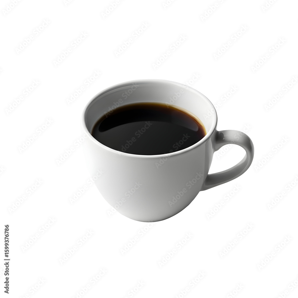 White Coffee Cup Filled with Dark Liquid. White Coffee Cup Filled with Dark Liquid.