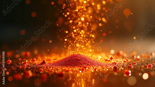 Spicy Red Chili Powder with Dynamic Particle Effect