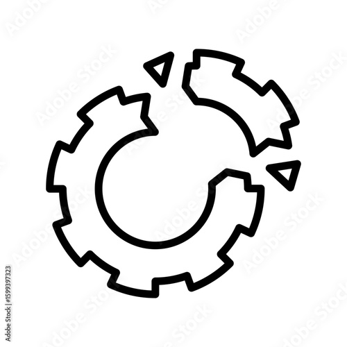 Image icon of broken gear.