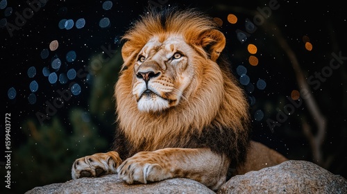 Majestic Night Lion: A Regal Portrait