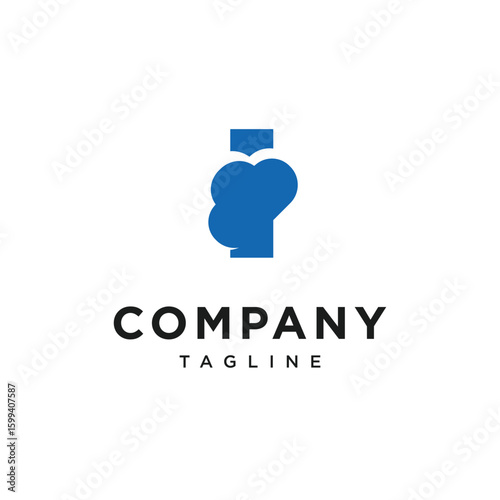 Letter I Cloud Logo Icon Vector