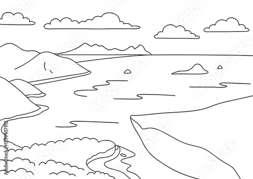 Rio de janeiro brazil beaches coastlines scenic views travel destinations, coloring page