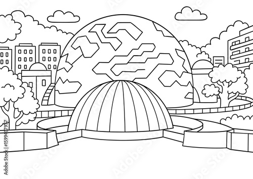 Find the best planetarium in rio de janeiro brazil travel destination, coloring page