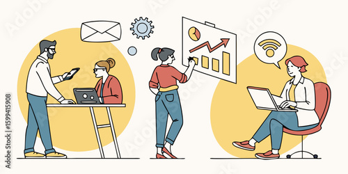 man and woman in the office