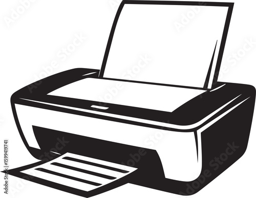 Modern and stylish printer vector illustration, printer editable silhouette vector art, Vector illustration of printer