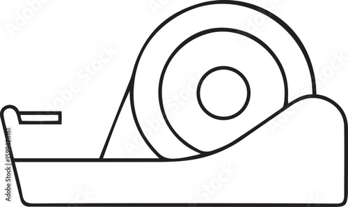 Clean tape dispenser isolated vector illustration, tape dispenser line art vector graphics design, tape dispenser vector icon design