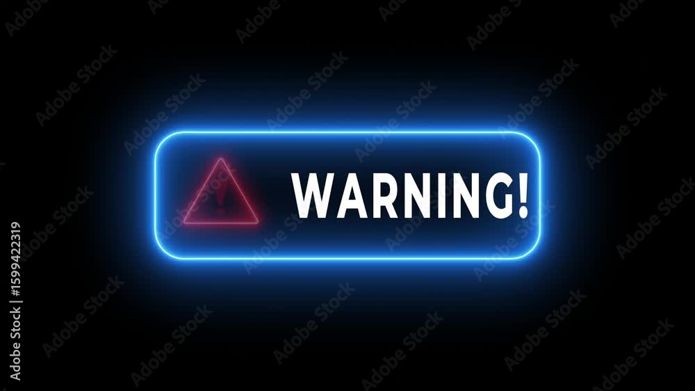System hacked warning alert concept on the transparent background.  virus, spyware, scam or Malicious software. Cyber security and cybercrime. Motion graphics of warning concept. 4k video animation. 
