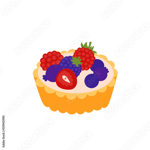 Strawberry, chocolote, fruit cake icon
