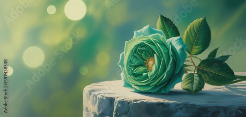 Emerald rose bloom stone green floral green rose nature