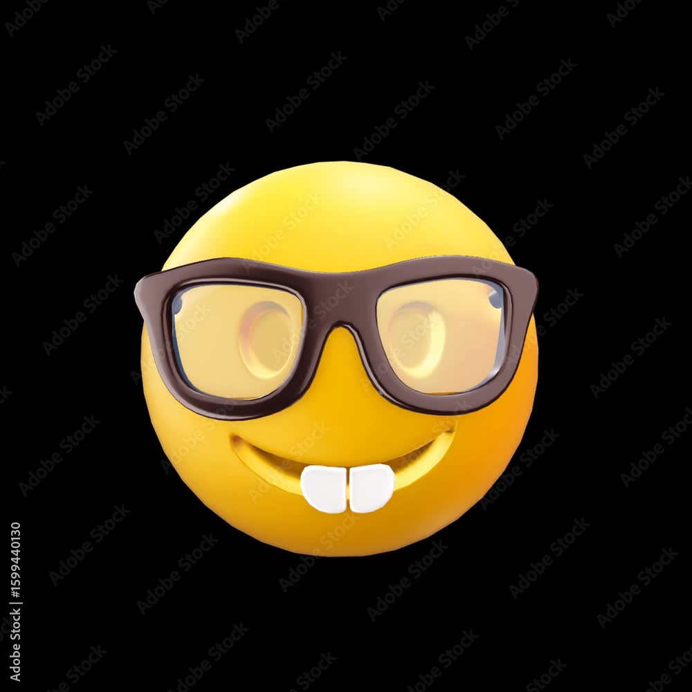 3d nerd emoji loop