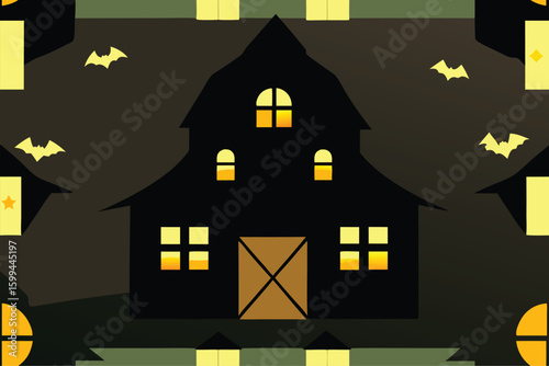 A glowing cauldron in a dark forest clearing with mystical light vector illustration