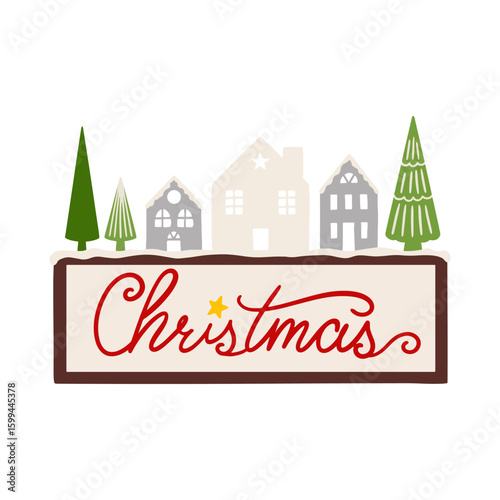 Hand drawn vector abstract big Merry Christmas time and New Year cartoon cards collection set with cute illustrations