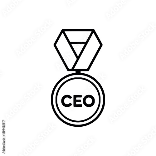 CEO badge medal flat icon design