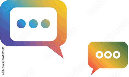 Colorful chat bubble icon vector illustration for social media and messaging app design element use case