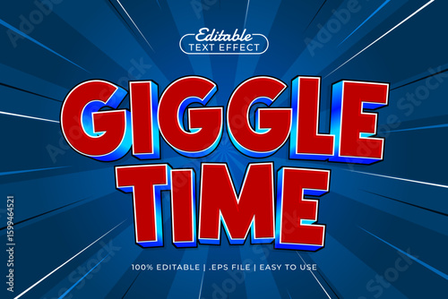 giggle time editable text effect with a play and game text style