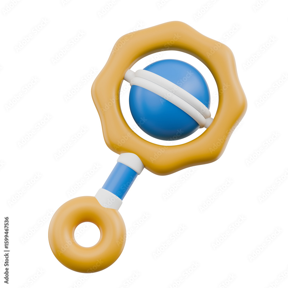 Naklejka premium Cute 3D Baby Elements and Toys Icon Newborn Essentials and Kids Play Object Gear Illustration Toddler Nursery Ornament Decoration Book