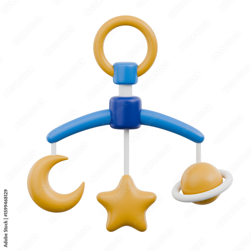 Naklejka premium Cute 3D Baby Elements and Toys Icon Newborn Essentials and Kids Play Object Gear Illustration Toddler Nursery Ornament Decoration Book