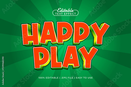 happy play editable text effect with a play and game text style