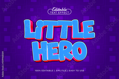 little hero editable text effect with a play and game text style