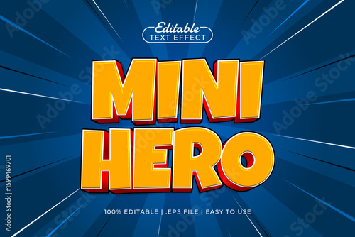 mini hero editable text effect with a play and game text style
