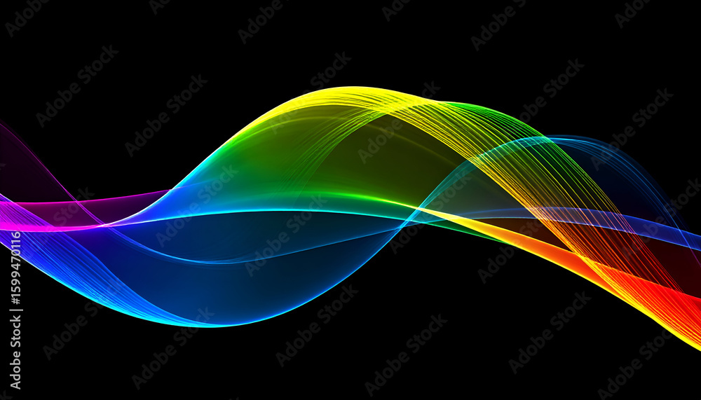 Naklejka premium Rainbow wave abstract background.