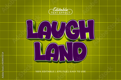 laugh land editable text effect with a play and game text style