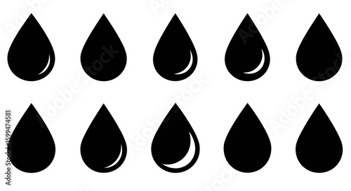 Minimalist Vector Water Droplet Icon Set Collection