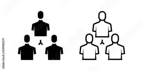 Team icon set. Minimalist Line Art Group of People Business Team Icon Illustration