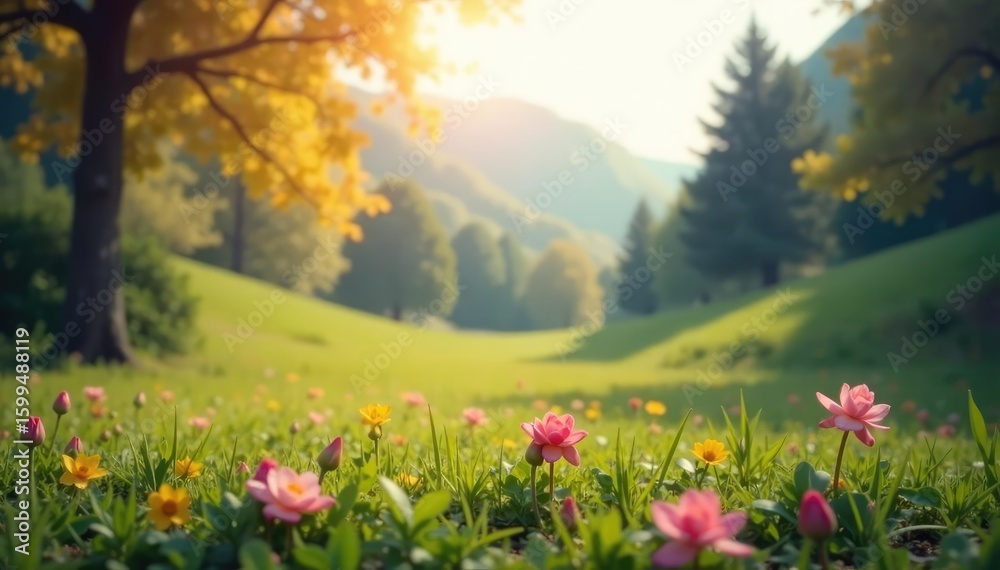 Fototapeta premium Abstract blurred natural landscape, soft focus, landscape, abstract