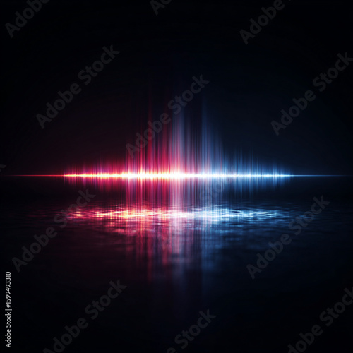 coherent vibrations of red and blue light depicting sound